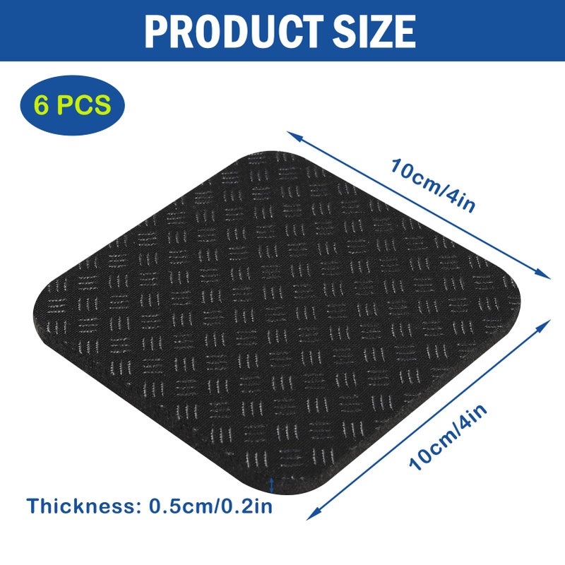 TRINKA 6 Pcs Walking Pad Mat, Treadmill Mat Pads, 4"" x 4"" x 0.2"" Double-Sided Non-Slip Exercise Equipment Mat, High Density Silicone Anti Vibration Pad for Protect Floors, Noise Reduction - Image 2
